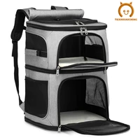 double layer cat carrier backpack removable cat carrier for 2 cats for small medium dogs cats breathable pet backpack travel bag