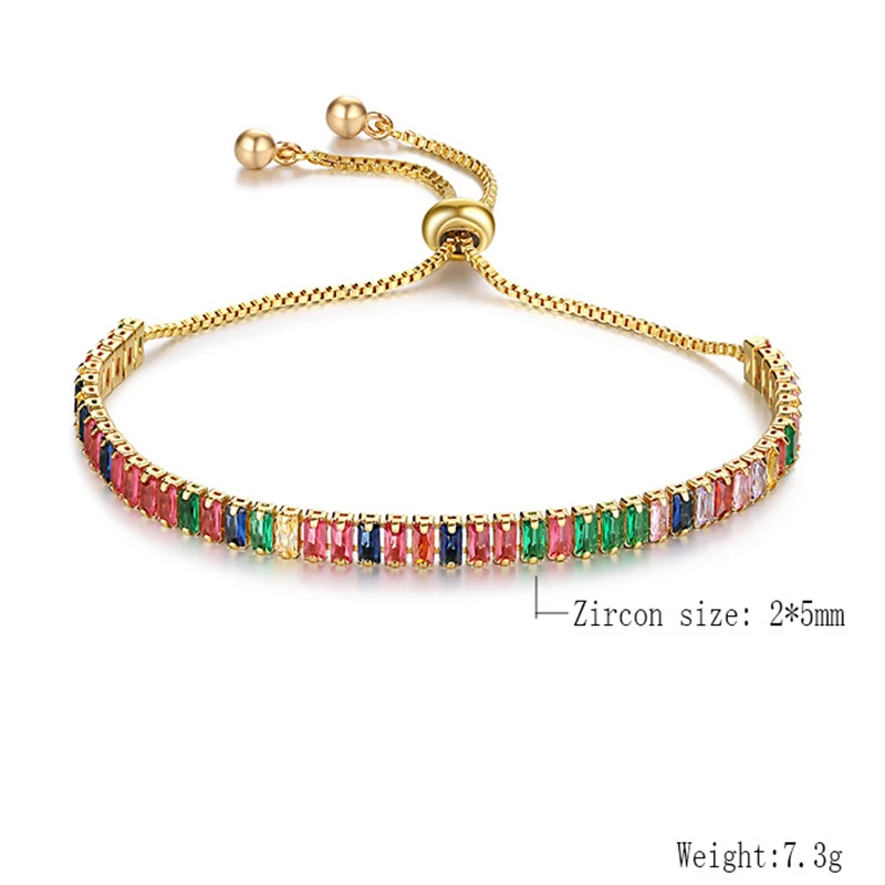 

CUTEECO Cubic Zirconia Bracelets & Bangles For Women Gold Color Tennis Bracelet Femme Wedding Fashion Jewelry Pulseras Mujer