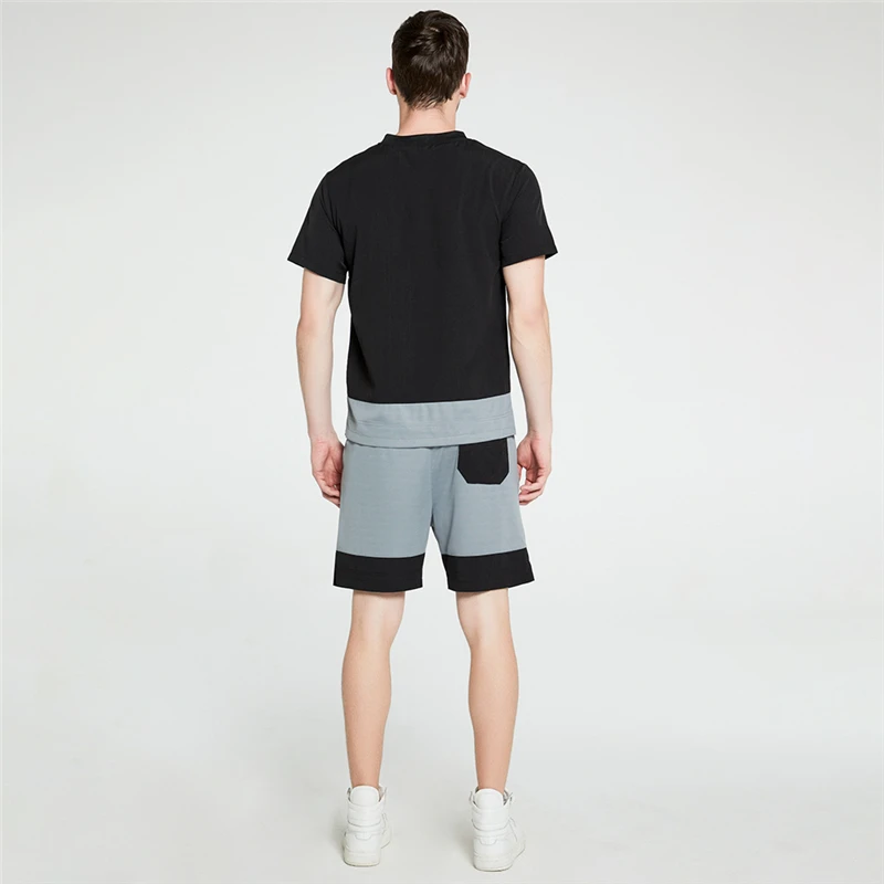

New Men Solid Color Tracksuit Set T-shirt+Shorts Summer Fashion Clothing Men 2 Piece Set Men Suits Short Sleeve Short Set Summer