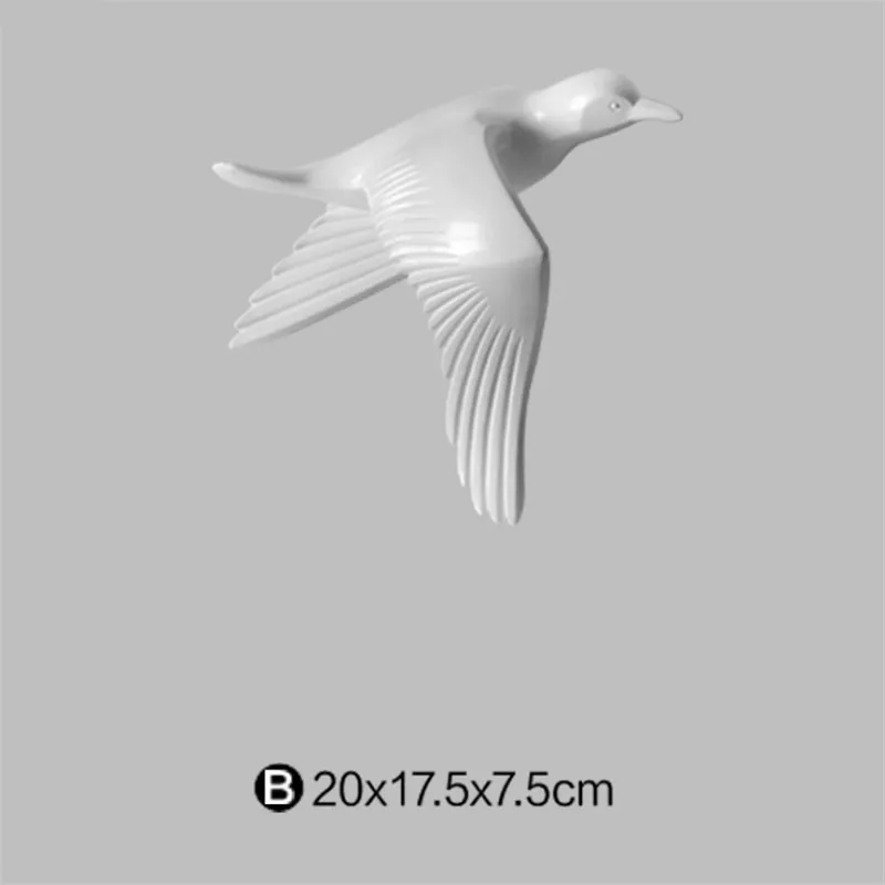 White B Европейский Креативный резиновый Настенный 3D орнамент в виде чайки, птицы, Настенная Наклейка для гостиной, телевизора, фоновое украшение, подвеска в виде животного - Цвет: White B