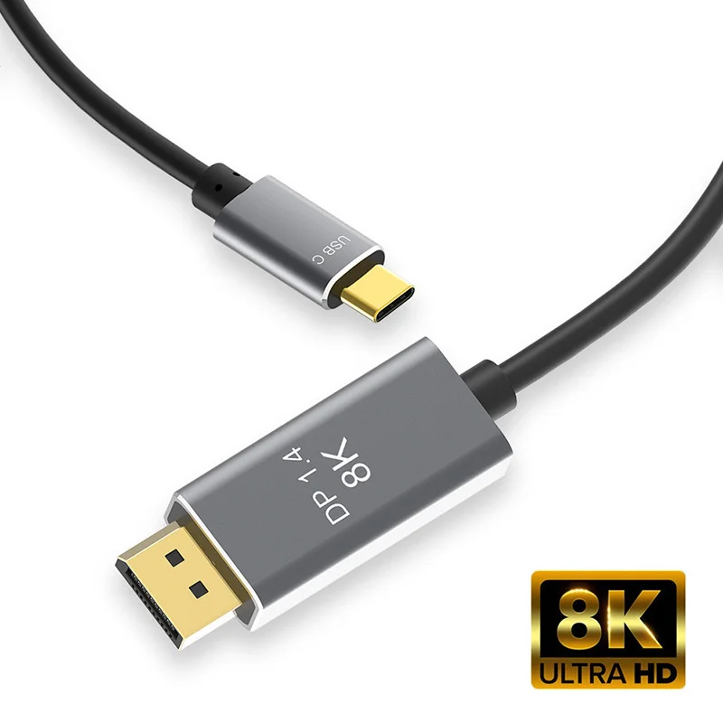 

8K Dp1.4 Type-C To DP HD Cable USB Type C To DP E-sports Cable 1m / 2m / 3M