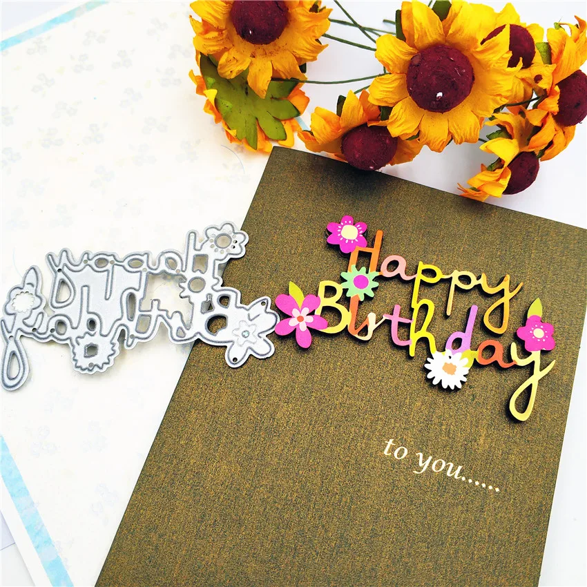 Пресс формы с надписью happy Birthday ADY металлические изделия высечка бумаги/DIY