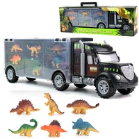 baby toy dinosaur transport truck transporter cars with 6 dinosaur play figures educational toys for kids 1 2 3 4 years old