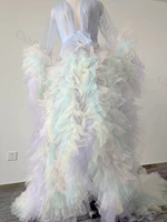womens customizable color tulle see through fluffy dress gown