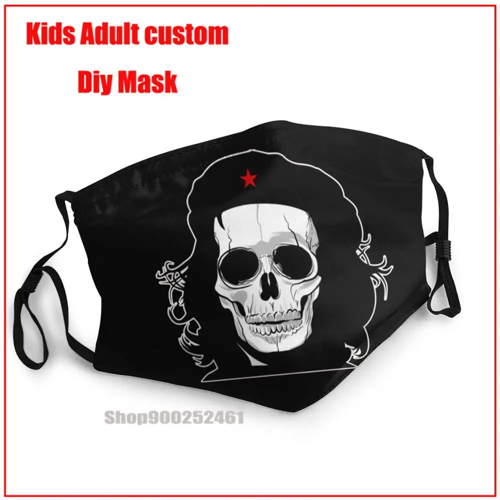 

Skull Tribute Design Che Guevara DIY mascarilla reutilizable reusable face mask kids mascarillas de tela lavables con filtro