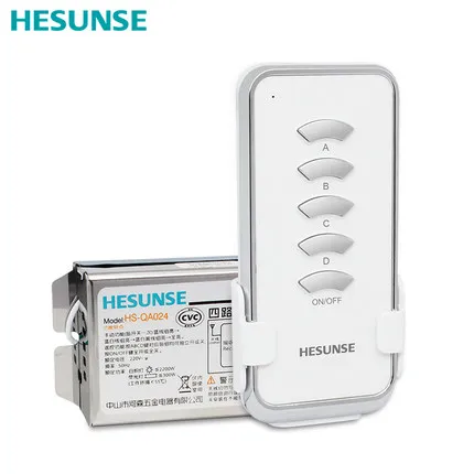 

Free Shipping 4 Way 85V-265V HS-QA024 Wireless RF Remote Control Switch