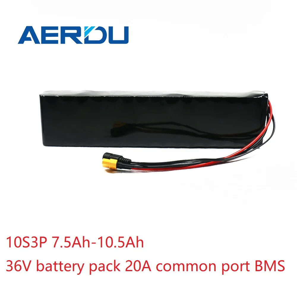 Литиевый аккумулятор AERDU 36V 10S3P 7.5Ah-10.5Ah 600 Вт 18650 с 20A BMS для скутера электрического