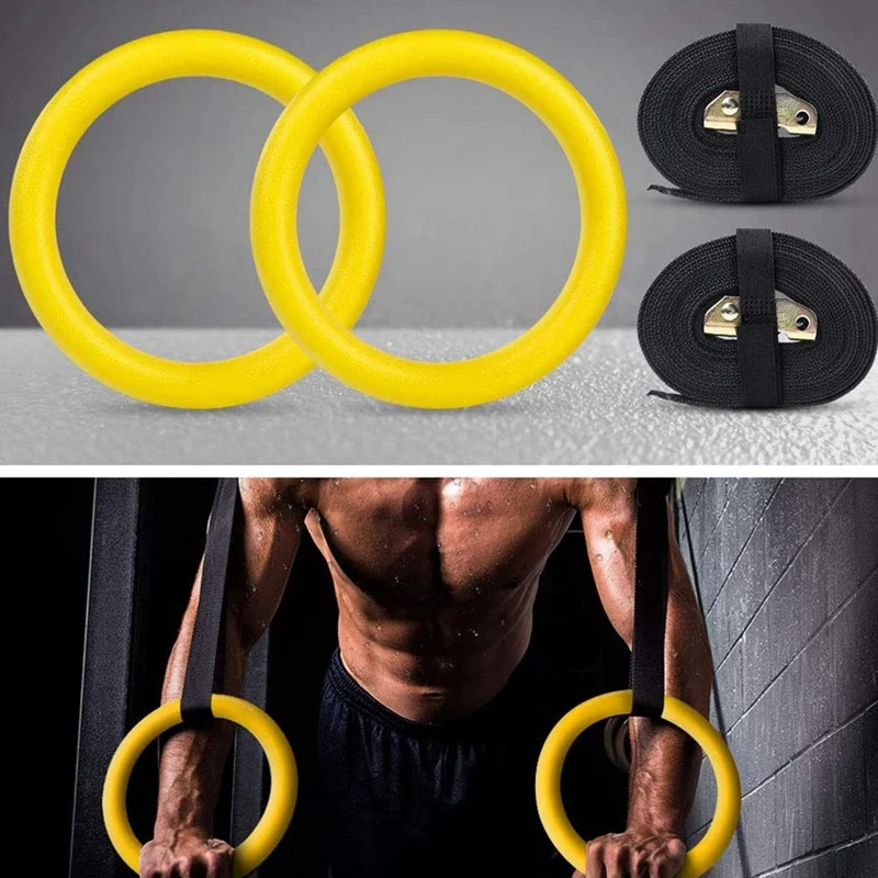 

Gymnastics Ring Fitness and Strength Training Non-Slip Ring Strap Adjustable Shoulder Strap Suitable Home Gym Exercises
