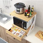 2-ярусная кухонная стойка для микроволновой печи с ящиками, полка для хранения для дома, кухонная полка, органайзер для посуды, экономия места