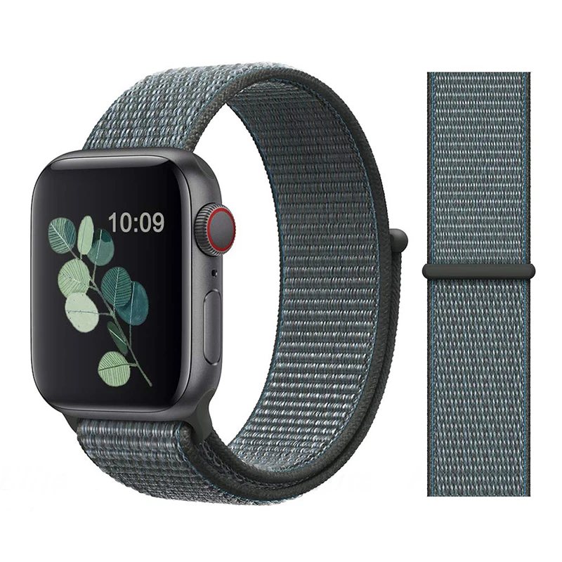Для наручных часов Apple Watch, версии 3/2/1 38 мм 42 мм нейлон мягкий дышащий нейлон для наручных часов iWatch, сменный ремешок спортивный бесшовный series4/5 40 мм 44 мм - Цвет ремешка: Color23 Storm gray