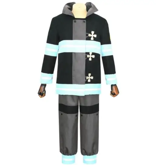 

Anime Enn No Shouboutai Fire Force Uniform Shinra Costume Tamaki Maki Firefighter Halloween Outfit with hat Cosplay