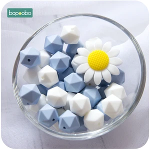 Bopoobo 1 комплект Силиконовые шестигранные шарики грызунок Прорезыватель Подсолнух шарик для пустышки зажим для кормления Подвеска Ожерелье Аксессуар Прорезыватель
