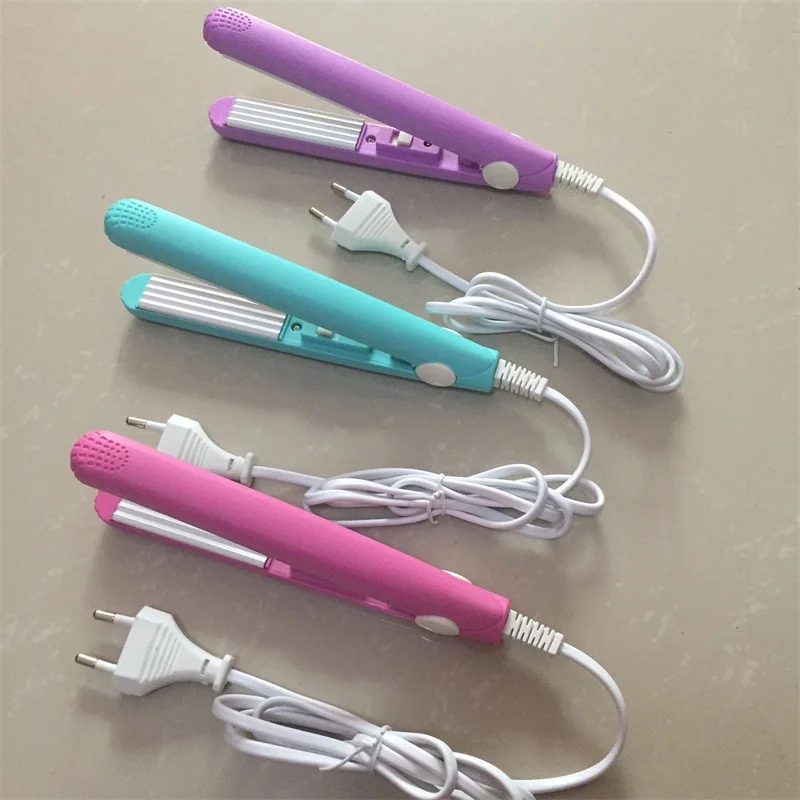 

2020 New Mini Curls Hair Straightening Iron Pink Ceramic Curling Iron Corrugate Hair Iron Styling Tools Volume Hair Curler EU