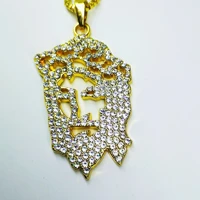 hip hop full aaa iced out bling cubic zircon crown jesus god cubic zircon alloy necklaces pendants for men jewelry