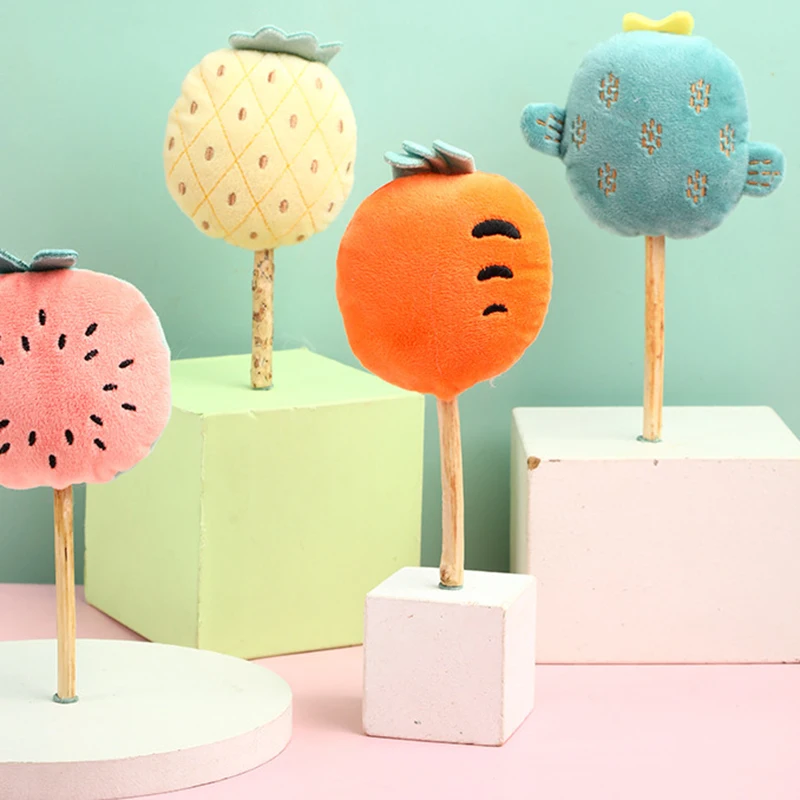 Плюшевые игрушки для кошек С Кошачьей Мятой милые фрукты Зефина форма палочке