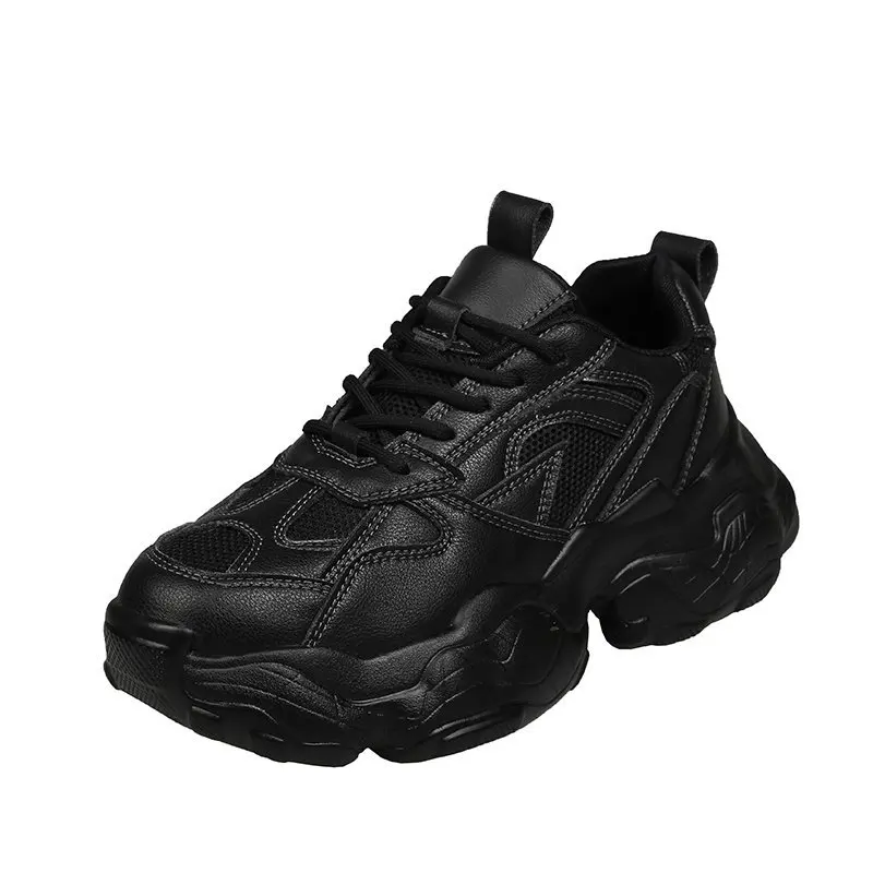 Женские кроссовки с толстой подошвой Fujin зимние круглым носком и