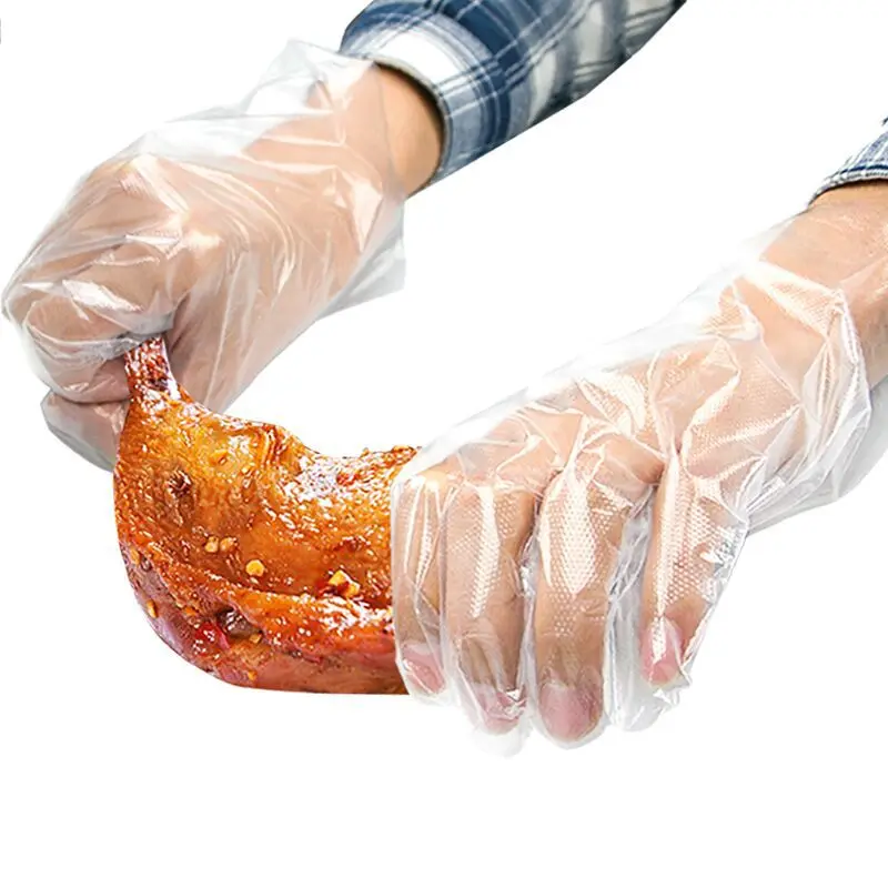 

100pcs Food Plastic Gloves Disposable Gloves Restaurant Food Gloves Fruit Vegetable Gloves Kitchen Accessories
