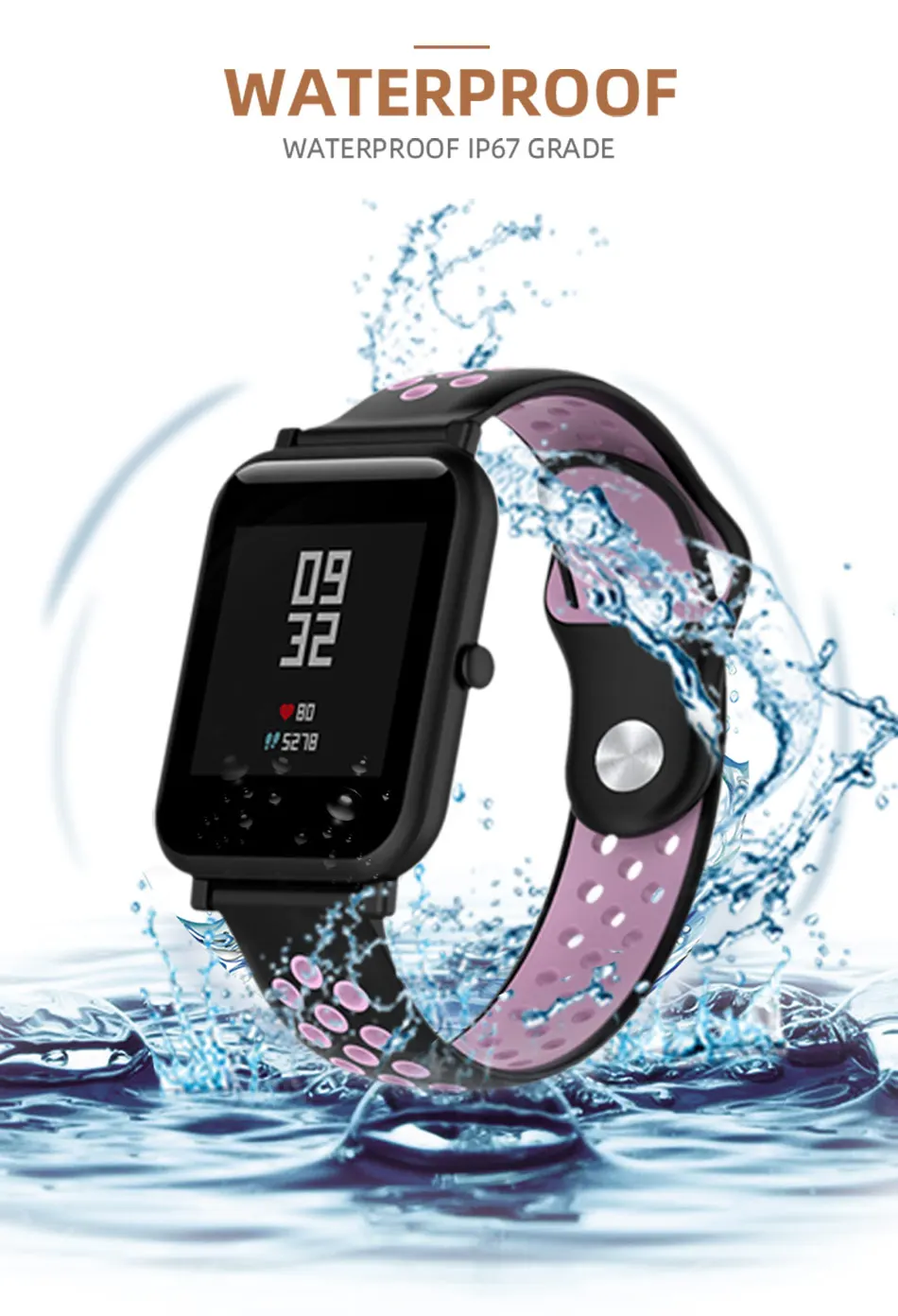 BOORUI ремешок для часов Huami Amazfit Bip двойной цвет 20 мм силиконовый ремешок 22 мм для xiaomi Amazfit