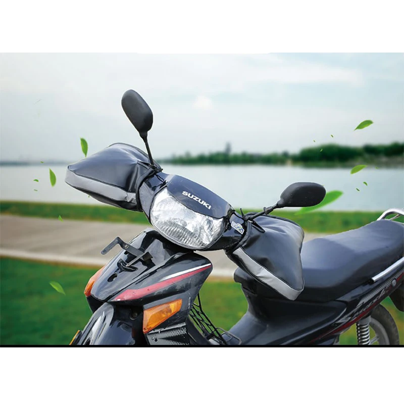 Водонепроницаемые теплые зимние термоперчатки на руль мотоцикла со