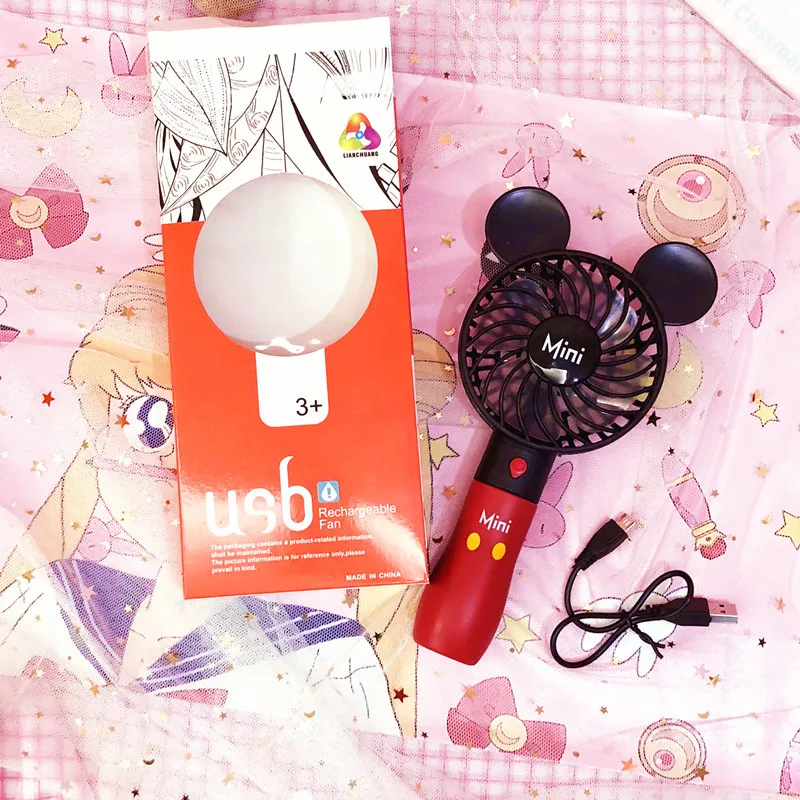 Уличный портативный мультяшный Микки USB вентилятор Disney студенческий мини