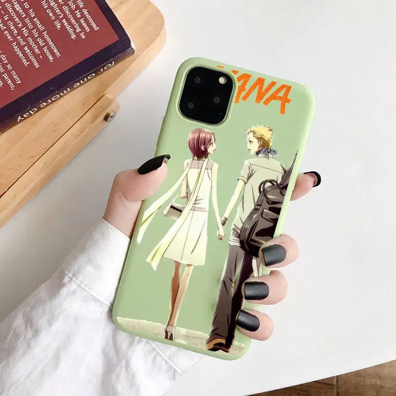 

Oosaki Nana Phone Case Green Candy Color for iPhone 6 7 8 11 12 s mini pro X XS XR MAX Plus