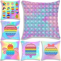 funny game pop it print pillow case cute cushion covers cartoon pillowcases home decorative pillow cover for sofa chair bed car