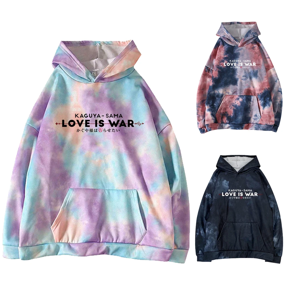 

Japanese Anime Kaguya Sama Love Is War Hoodies New Fashion Tie-dye Hoody Unisex Harajuku Hooded Causal Pullover Sweatshirt