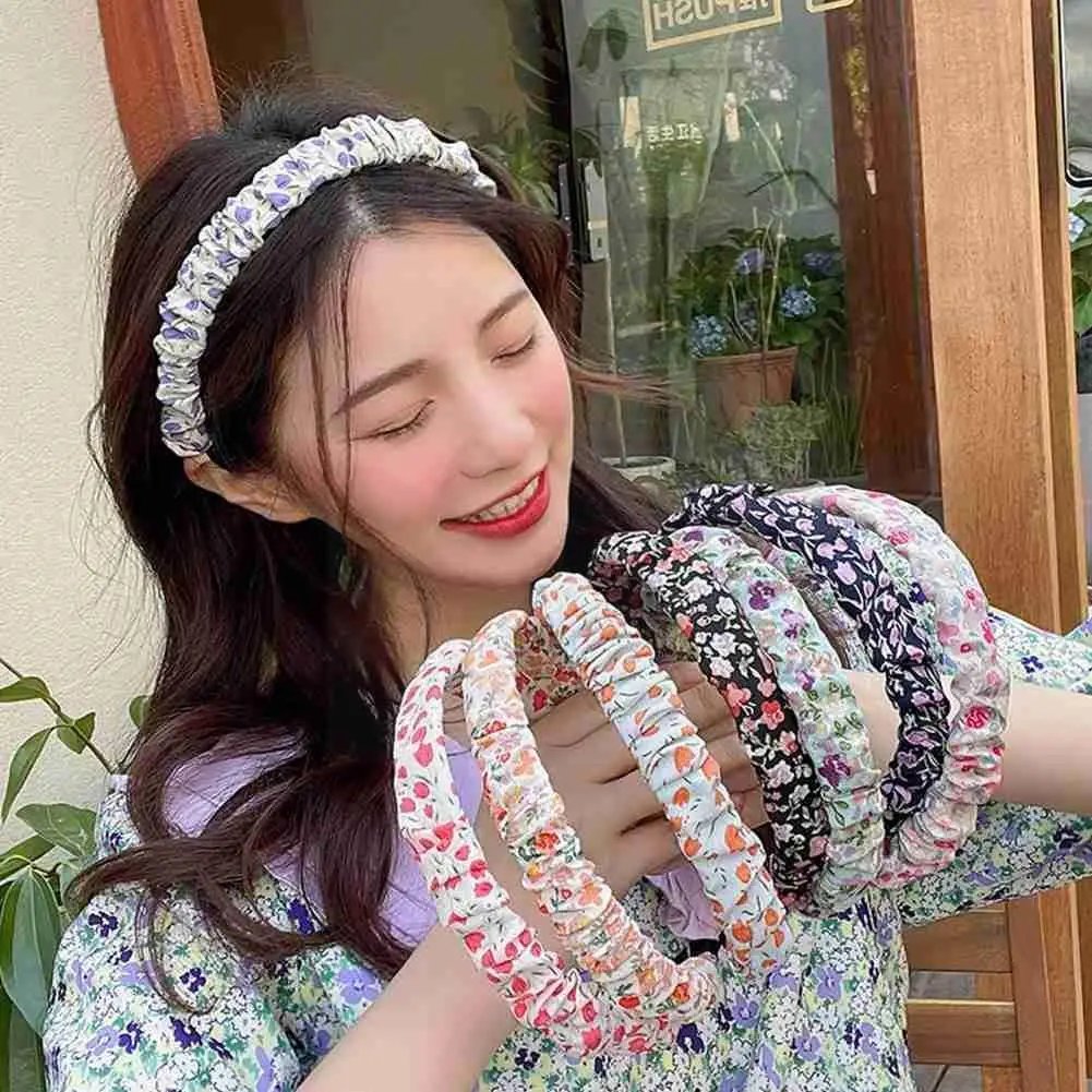 

Bohemian Flower Hair Bands Print Headbands For Women Vintage Fairy Accessories Hair Hoop Fashion Turban Hairpin Hair Chiffo Q0K4