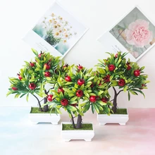 Artificial Plant Plastic Flower Table Top Ornaments Bonsai Home Bedroom Living Room Decor Fake Fruit Plants Green Plant Decor