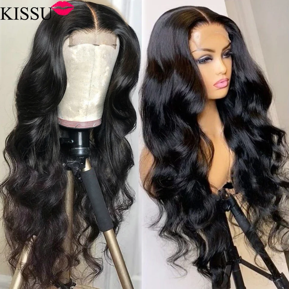 

KISSU Body Wave Lace Front Wig Bodywave 4x4 Lace Frontal Closure Wig Remy Brazilian 30 Inch Lace Front Human Hair Wigs For Women