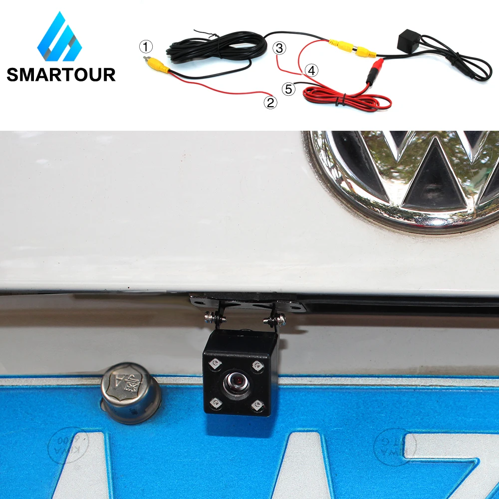 Smartour Автомобильная камера заднего вида светодиодный инфракрасный Ночное Видение заднего вида автоматический мониторинг парковки CCD Видео резервная камера