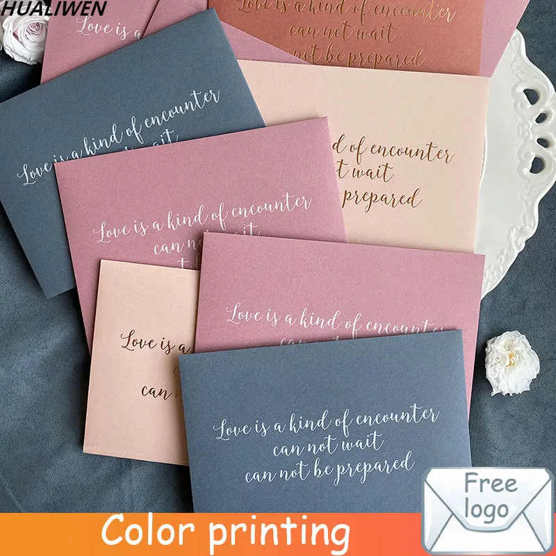 

Luxury Bronzing White Envelope Pink Blue Orange Envelope Greeting Card Letter Paper Bag Wedding Invitation Envelope 13x18CM