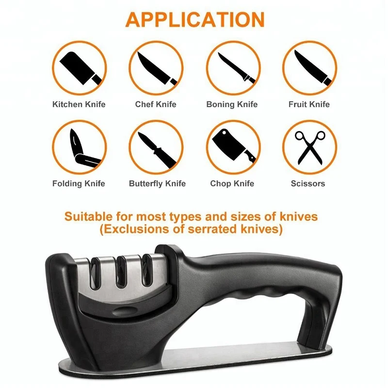 Точилка для ножей кухонные ножи точильный камень 3 ступени стальной вольфрам