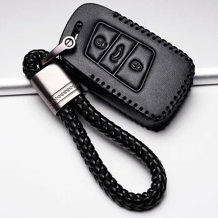 G Black line Кожаный чехол для ключей для автомобильного пульта дистанционного управления для Volkswagen VW Golf 6 Passat Polo Magotan B8 Sagitar Bora автомобильные аксессуары - Название цвета: G Black line