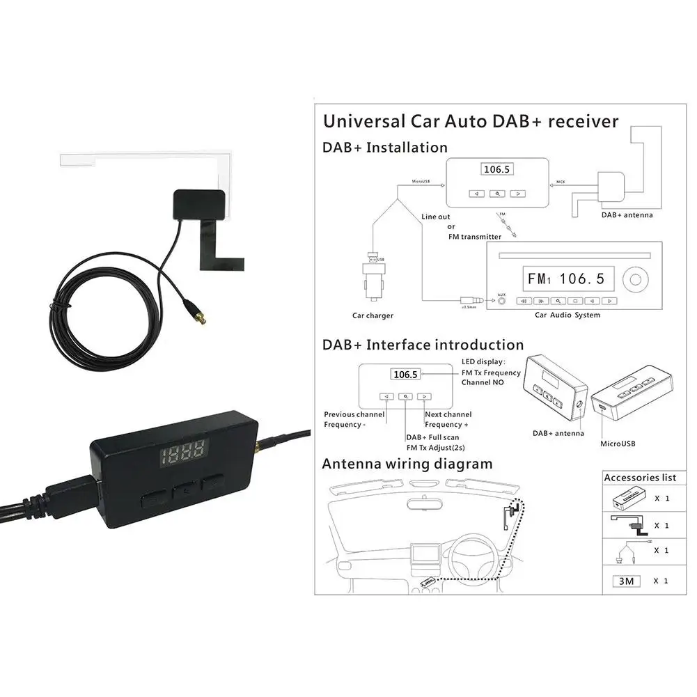 Автомобильный DAB антенна автомобильный Радио тюнер приемник костюм для Android DVD WINCE