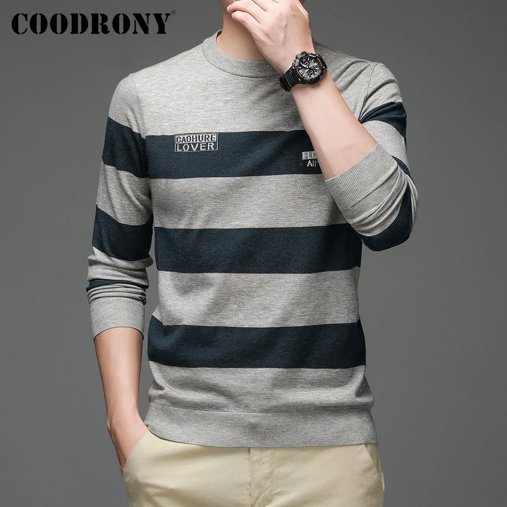 

COODRONY бренд весна осень Новое поступление Мужской приталенный Повседневный свитер уличная мода мужской мягкий теплый трикотажный пуловер ...