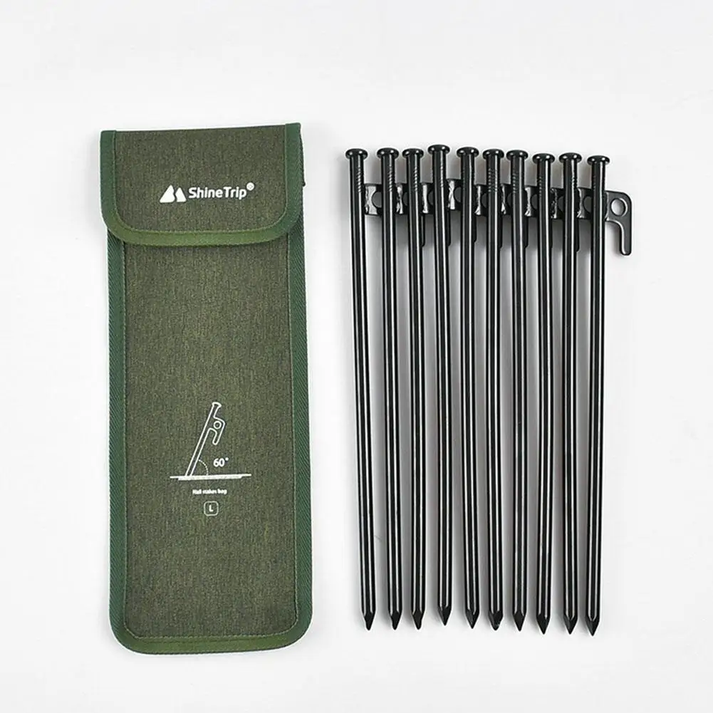 

Outdoor Camping Tent Pegs Bag Oxford Cloth Hammer Wind Tool Accessories Rope Travelling Pouch Storage Supplies Storage Nail G8U0