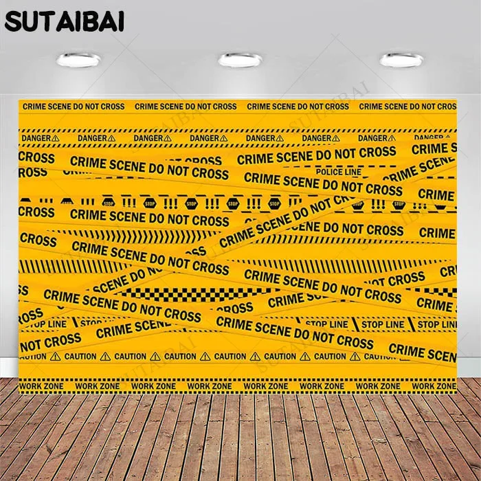 

Photography Backdrop Policemen Crime Scene Do Not Cross Caution Background Photo Studio Photozone Photophone Decor Props