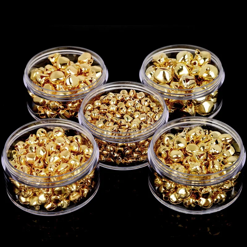 

50/300Pc Gold Jingle Bells Iron Pendants Loose Beads Jingle Bells Xmas Christmas Decoration for Home DIY Metal Craft Accessories