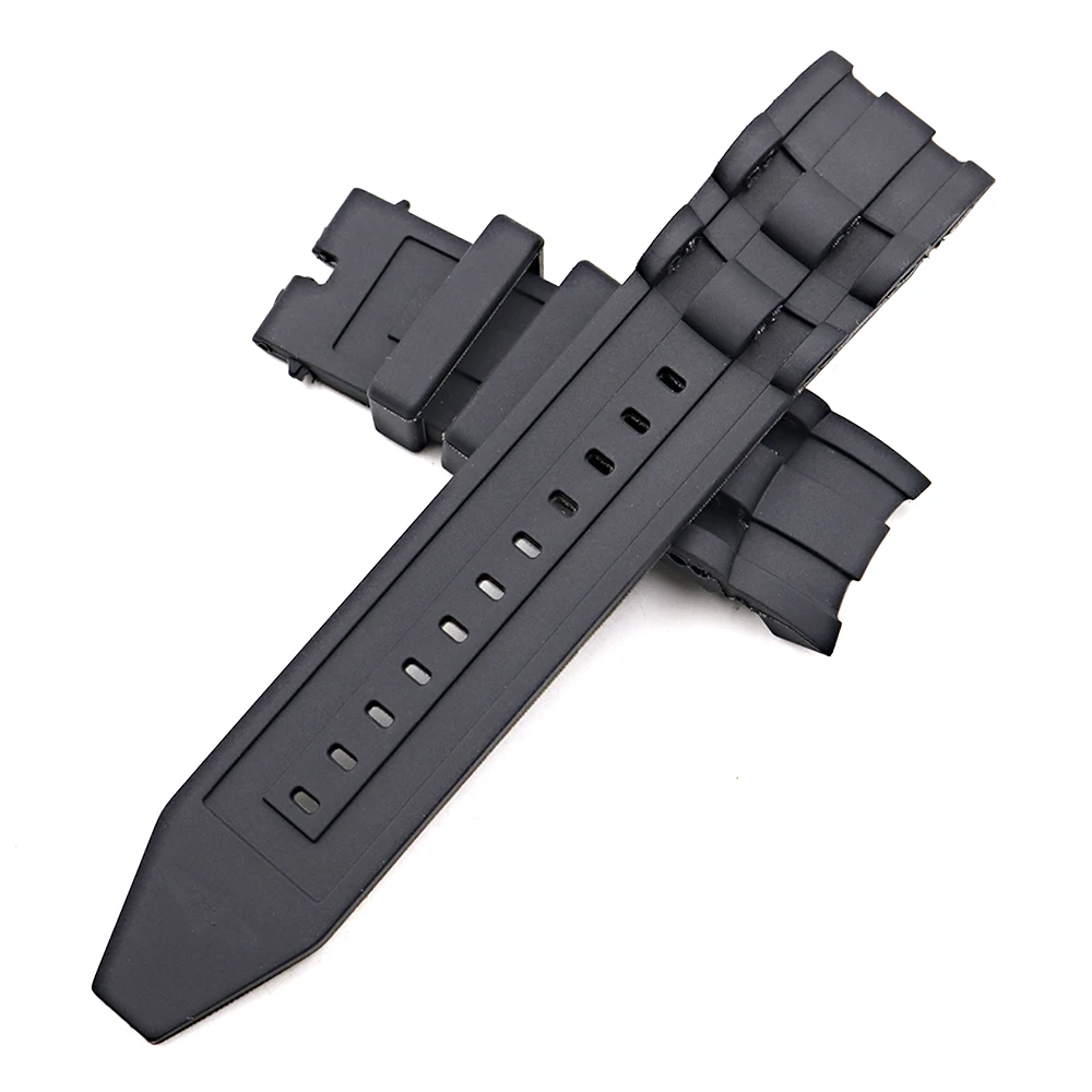 CARLYWET 26mm Wholesale Black Waterproof High Quality Silicone Rubber Replacement Watch Band Belt Strap For Invicta