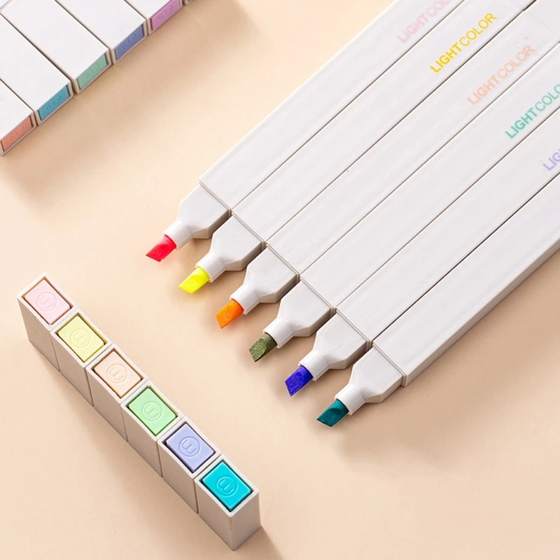 Multi-color Artist Highlighter Double-headed Paint Markers Used for Painting Coloring and Sketching (6 Colors) | Канцтовары для
