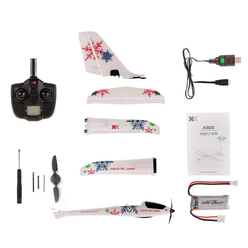 DIY Радиоуправляемый игрушечный самолёт с дистанционным управлением планер XK A800 2