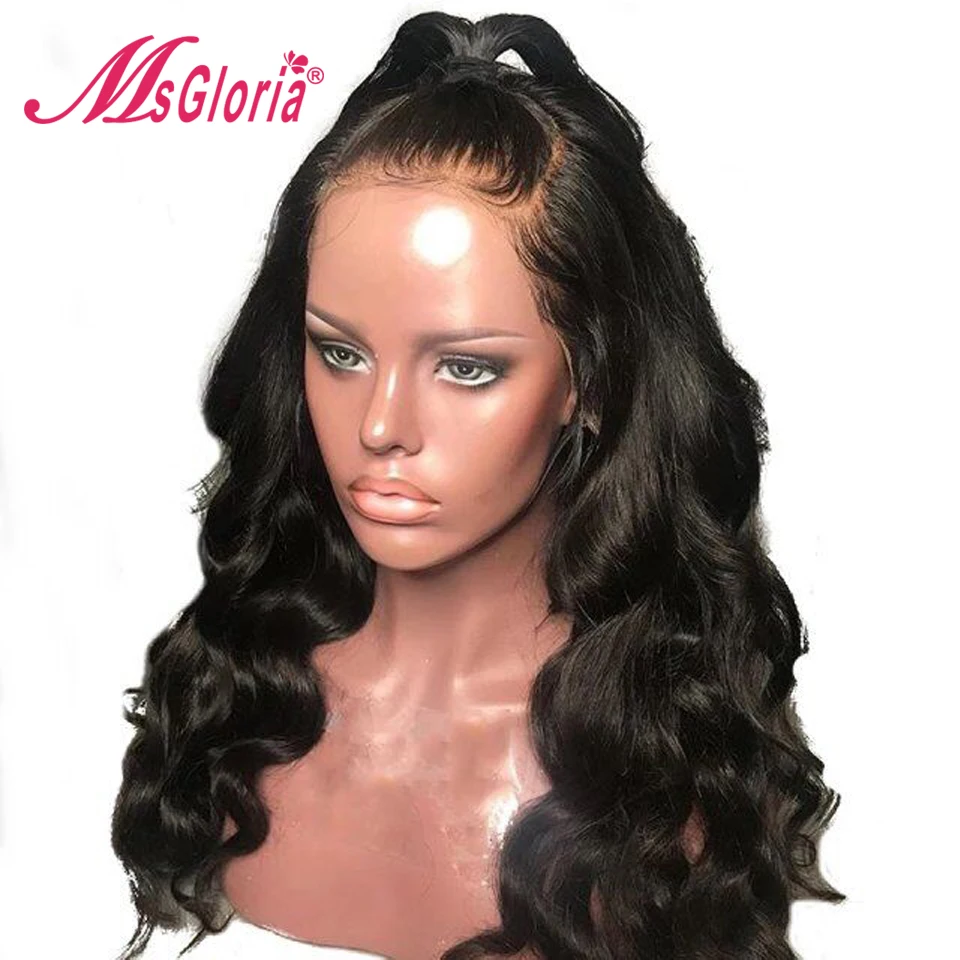 Шелковая основа волнистые 13*4 человеческие волосы на кружеве парики с детскими