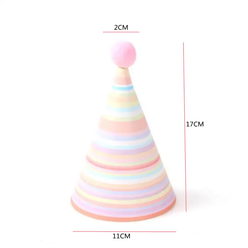 

1 Pcs Happy Birthday Party Cone Hats Fun Birthday Party Crown Hats Handmade Plush Ball Cap Birthday Party Decoration Baby Gift