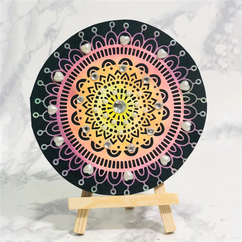 DiyArts металлические вырубные штампы мандала цветок рамка чехол для сделай сам
