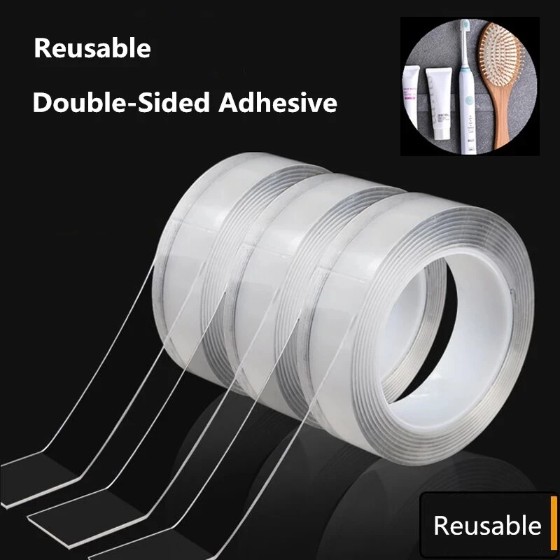 

Adhesive Double Sided Tape Flexible Nano Traceless Fixed Small Item Strong Tape Gekko Acrylic Loop Disks Glue Gadget Office
