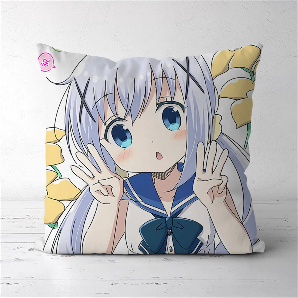 

Is The Order A Rabbit？ Kafuu Chino Anime Two Sided Pillow Cushion Case Cover 291