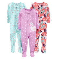 spring and summer summer cotton jumpsuit romper thread tight bodysuit pajamas boys and girls baby zipper bag feet robe
