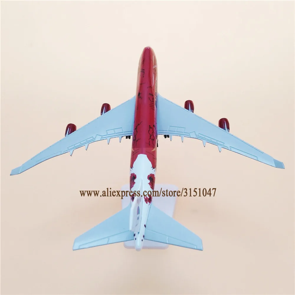 20 см воздушный красный цветок Малайзия Boeing 747 B747 Airlines модель самолета сплав