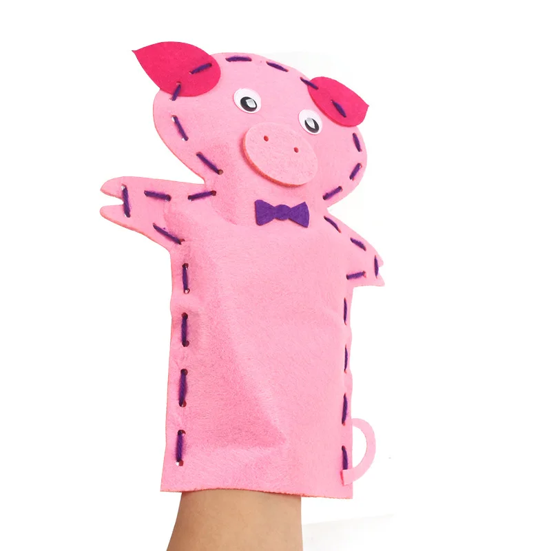 16pcs/Lot Hand Puppet Non-Woven Fabric DIY Children Arts Crafts Toys Cloth Handmade Animal Finger Storytelling Doll Handicrafts | Игрушки и